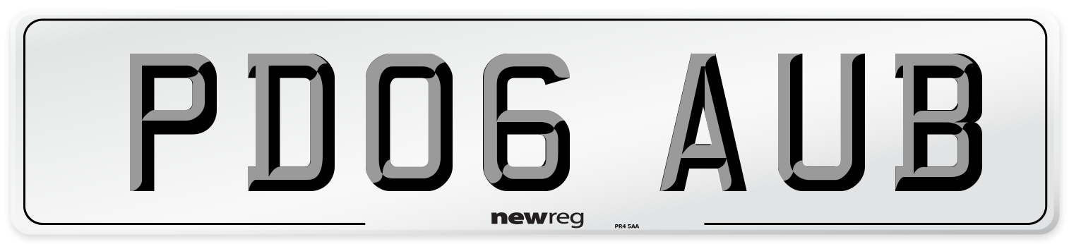 PD06 AUB Number Plate from New Reg